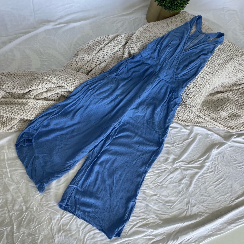 American Eagle Outfitters Blue Cropped Jumpsuit Size S